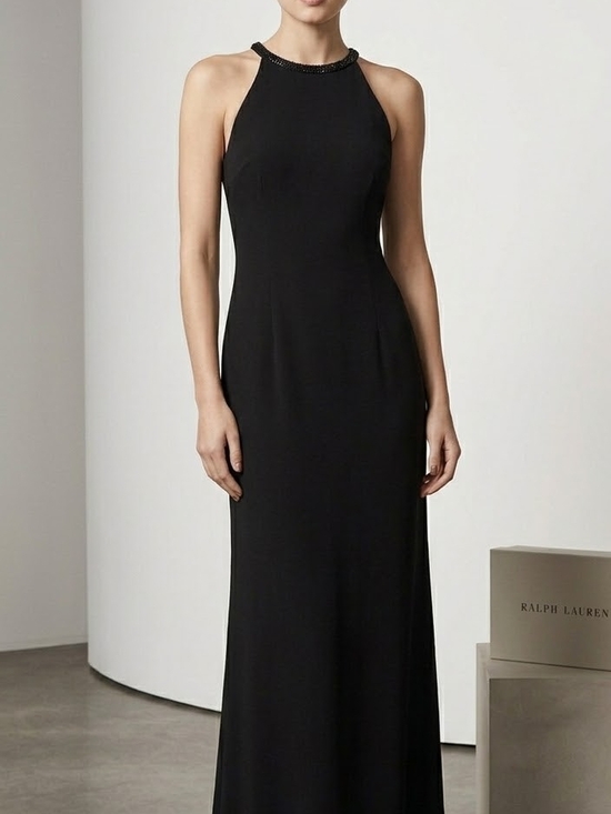 Ralph Lauren Dresses & Skirts - Ralph Lauren Black Halter Evening Gown Size 10